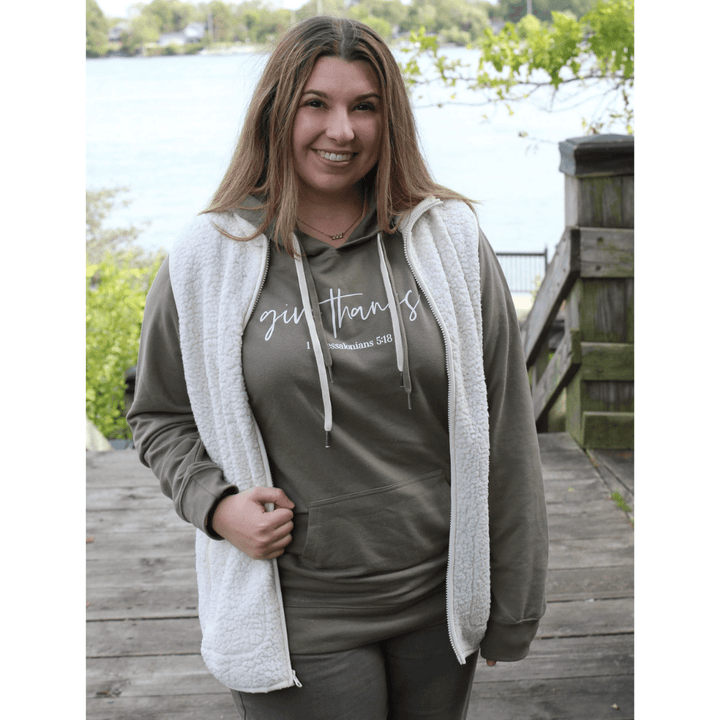 ellyandgrace SS1000 Give Thanks Lightweight Terry Hoodie