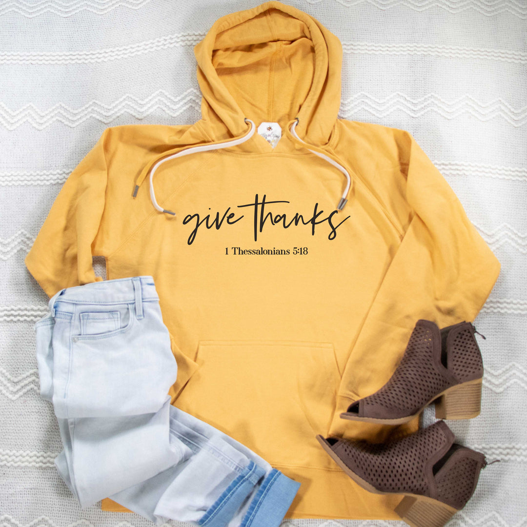 ellyandgrace SS1000 Give Thanks Lightweight Terry Hoodie