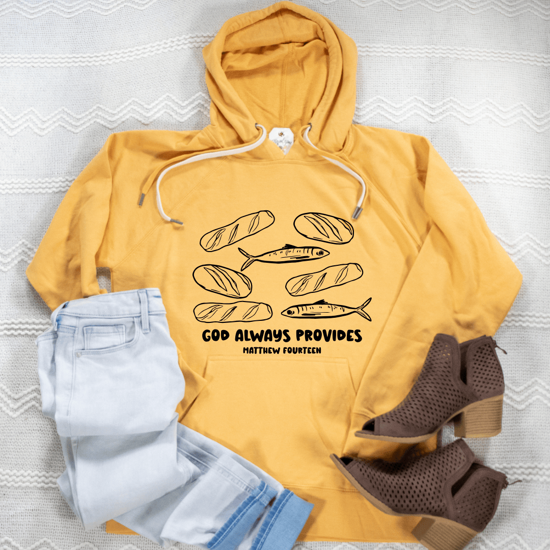 ellyandgrace SS1000 God Always Provides Lightweight Terry Hoodie