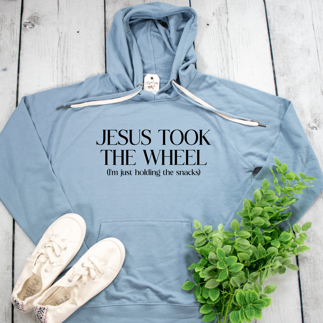 ellyandgrace SS1000 Jesus Took The Wheel Lightweight Terry Hoodie