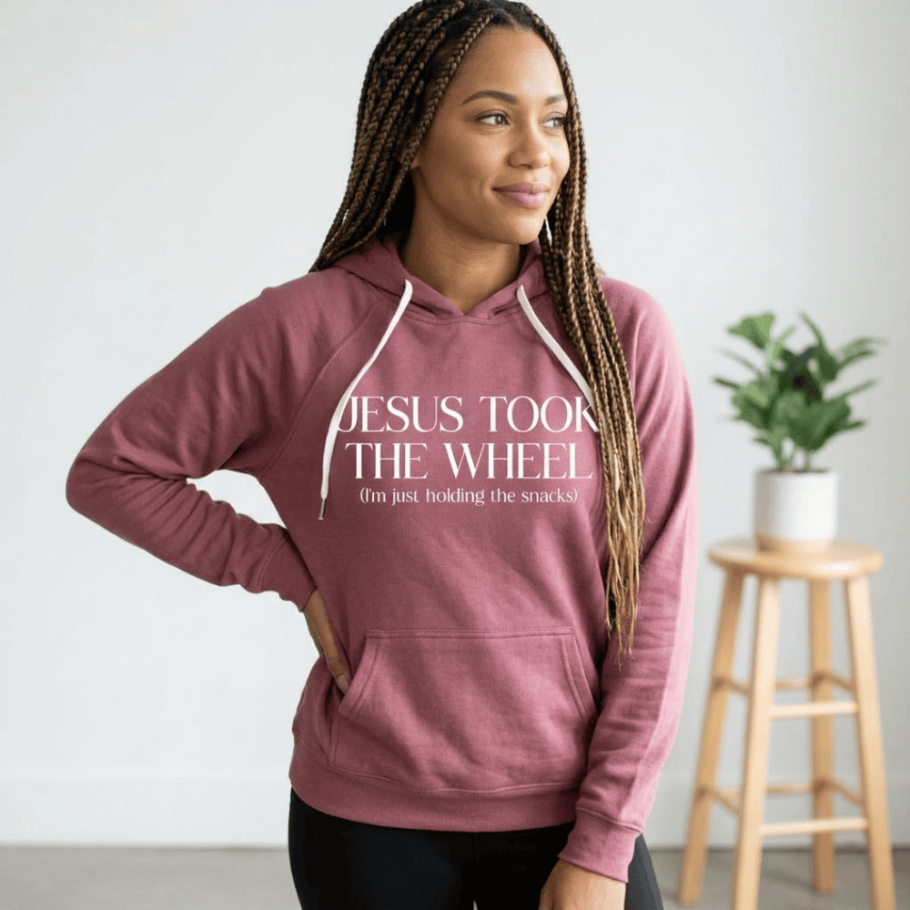 ellyandgrace SS1000 Jesus Took The Wheel Lightweight Terry Hoodie