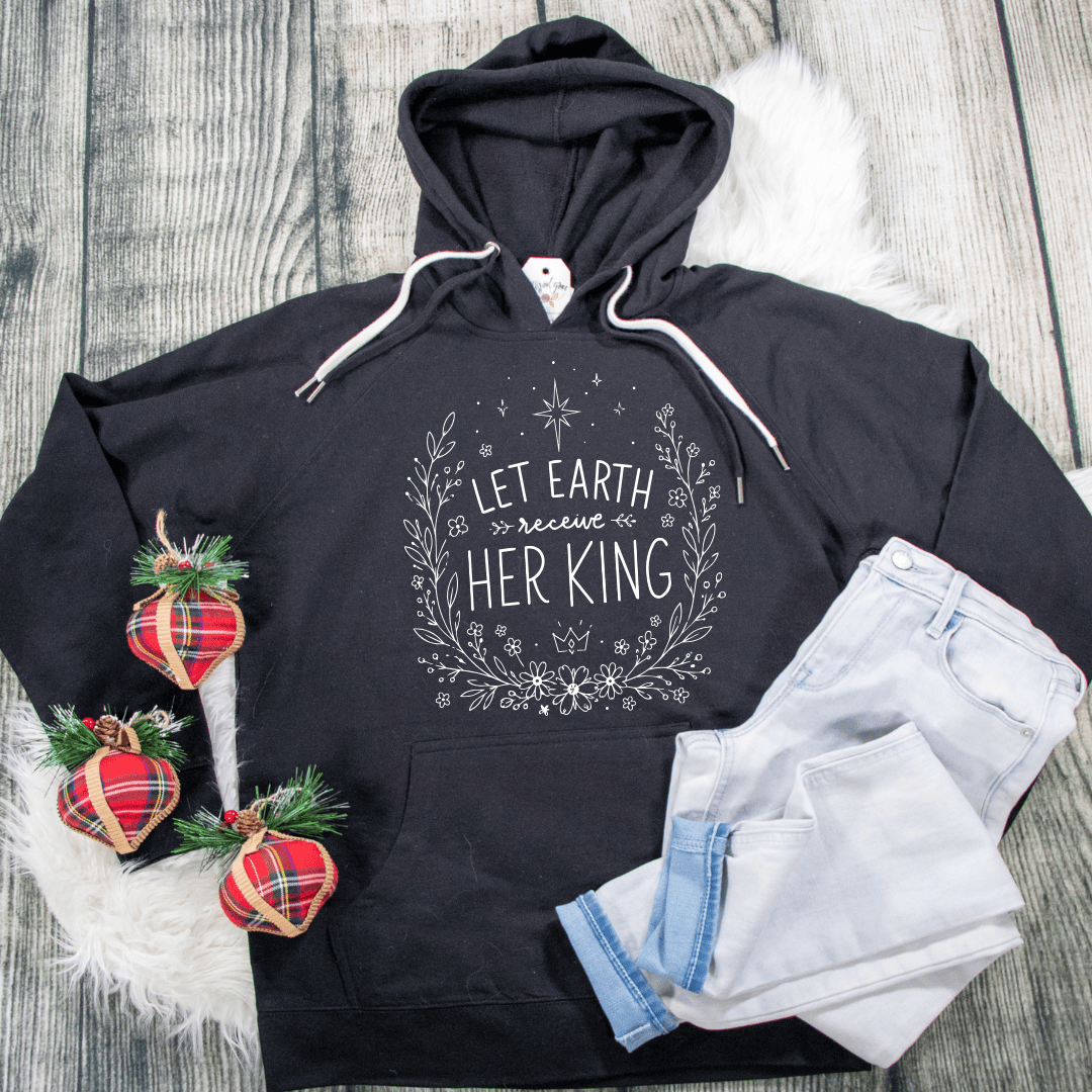 ellyandgrace SS1000 Let Earth Receive Her King Lightweight Terry Hoodie