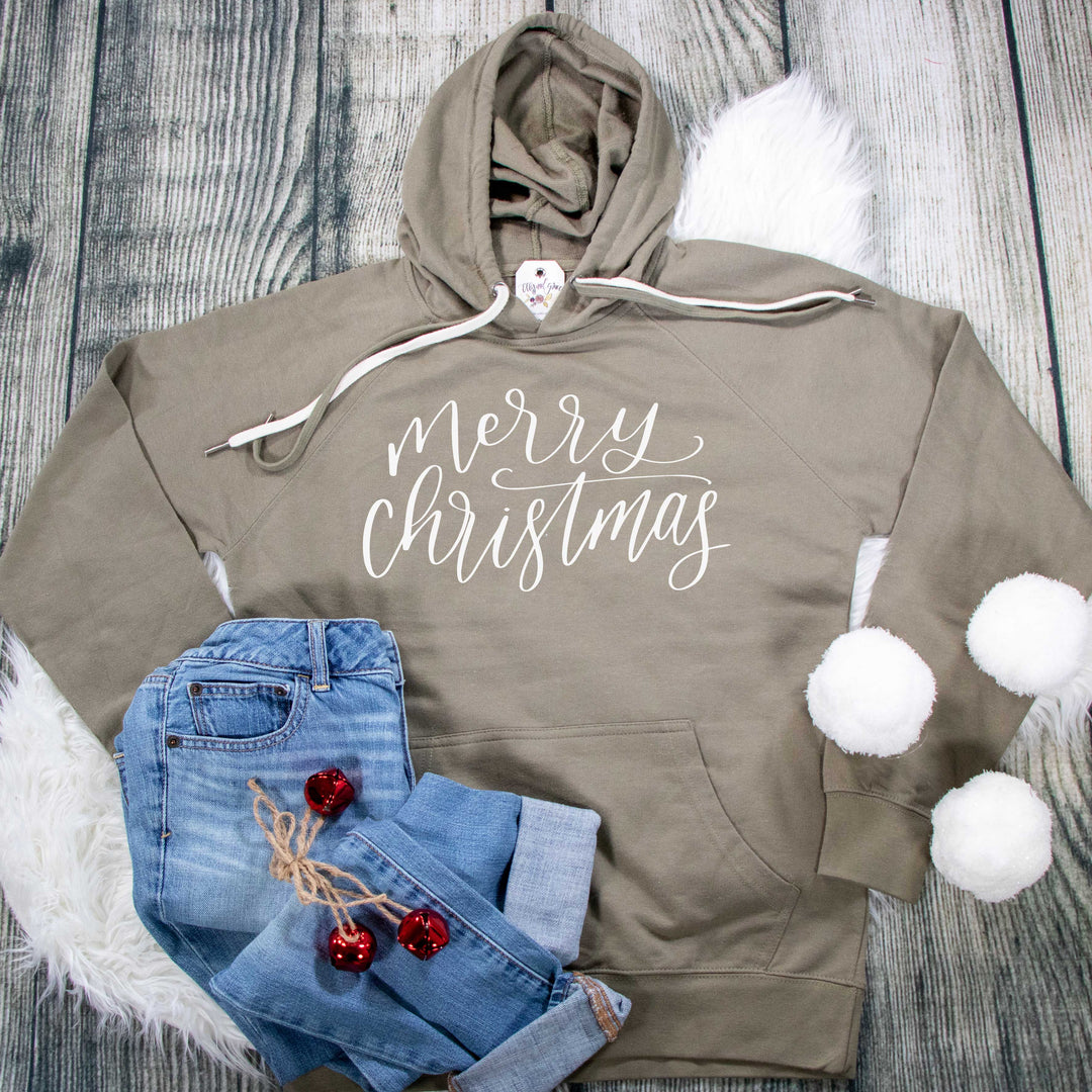 ellyandgrace SS1000 Merry Christmas Lightweight Terry Hoodie