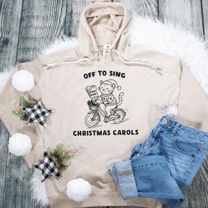 Off To Sing Christmas Carols Lightweight Terry Hoodie