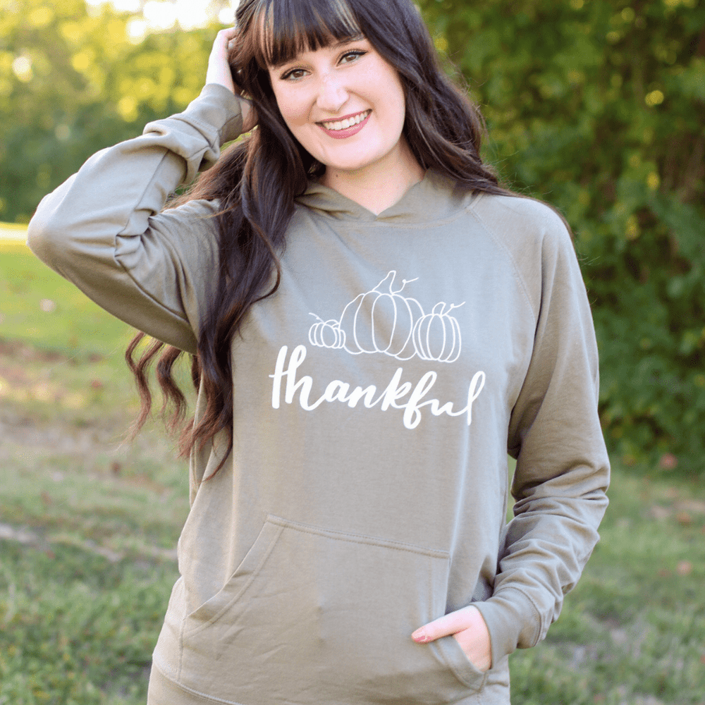 ellyandgrace SS1000 Thankful Pumpkins Lightweight Terry Hoodie