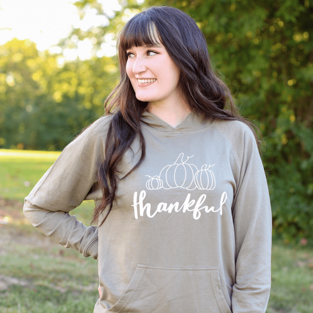 ellyandgrace SS1000 Thankful Pumpkins Lightweight Terry Hoodie