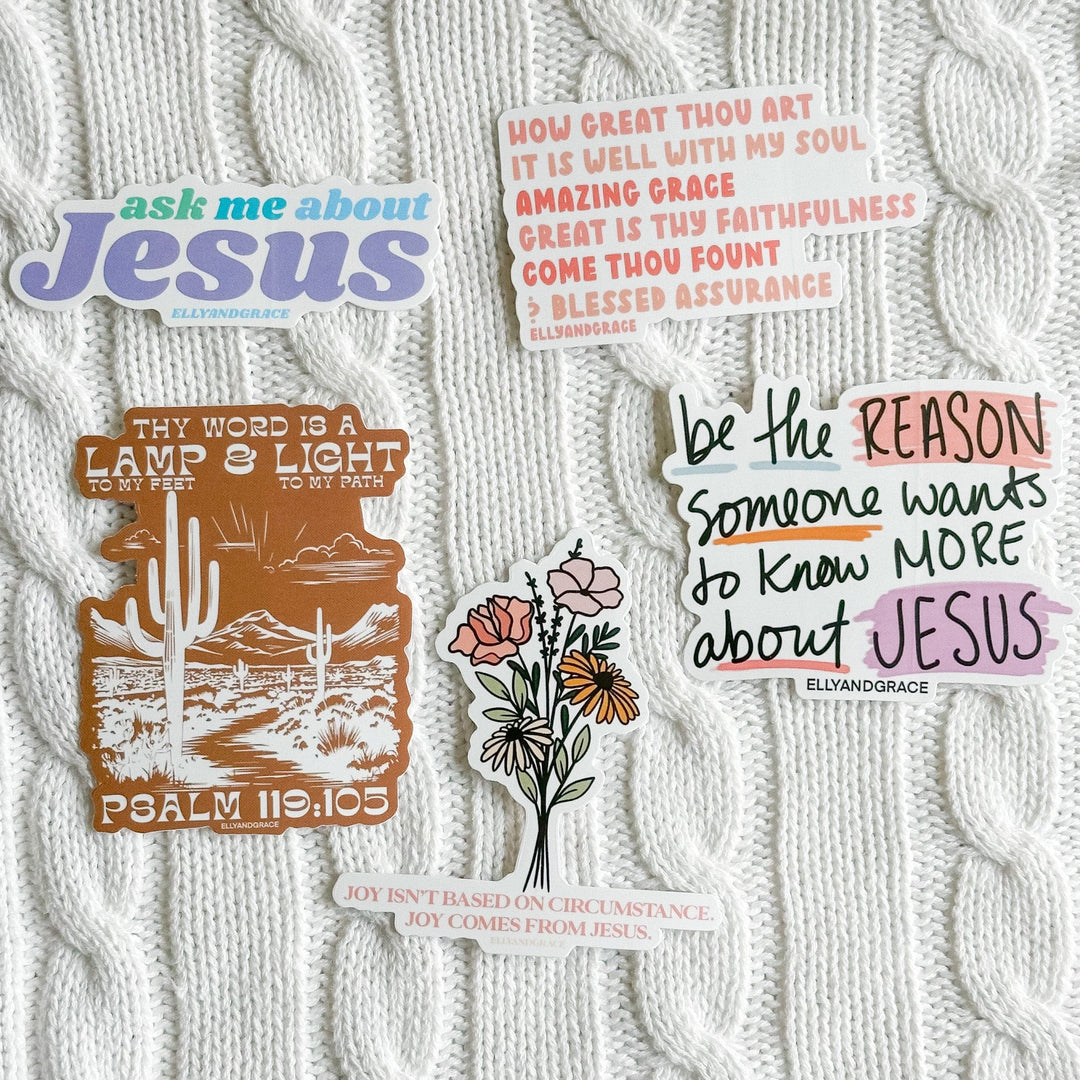 ellyandgrace Stickerpack Ask Me About Jesus Sticker Pack