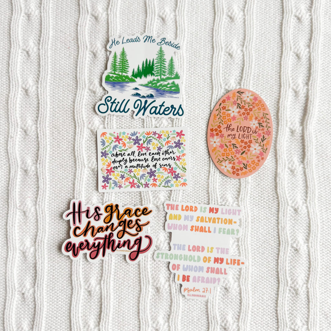 ellyandgrace Stickerpack He Leads Me Beside Still Waters Sticker Pack