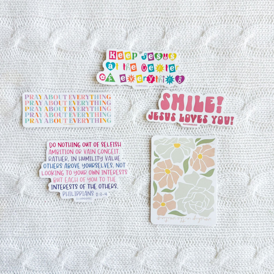 ellyandgrace Stickerpack Keep Jesus At The Center Of Everything Sticker Pack