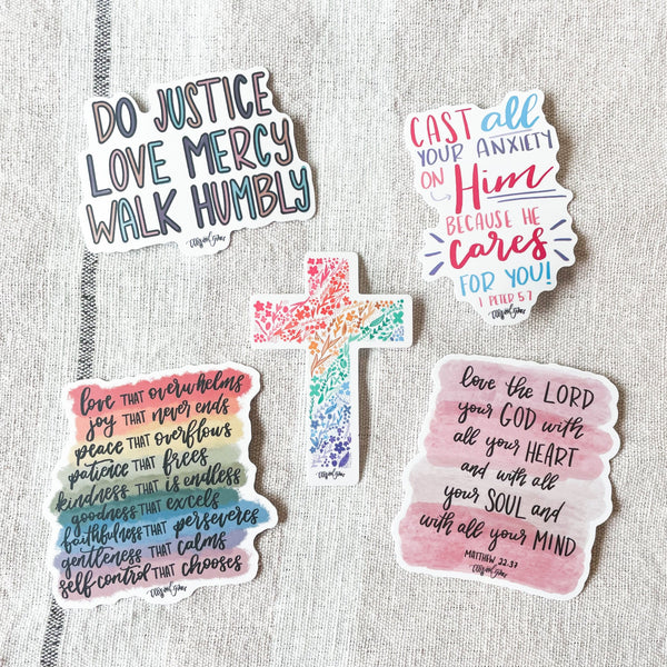 Christian Sticker Pack, Inspirational Stickers, Choose Your Pack Stickers, Waterproof Sticker Bundle