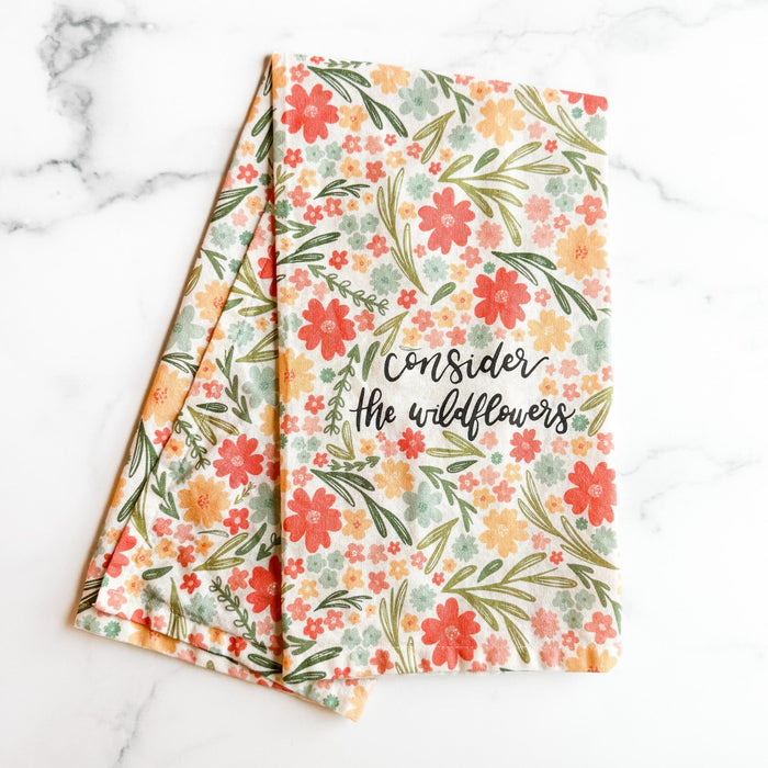 ellyandgrace Tea Towel Consider the Wildflowers Tea Towel