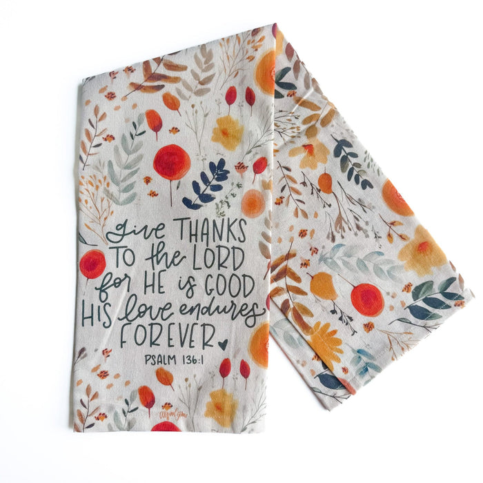 ellyandgrace Tea Towel Give Thanks Tea Towel