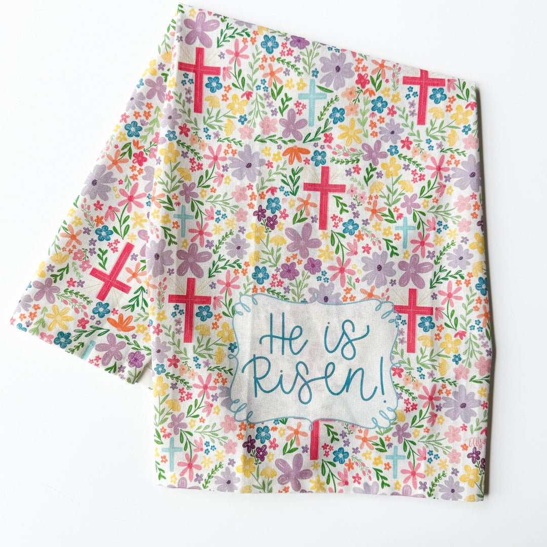 ellyandgrace Tea Towel He is Risen Tea Towel