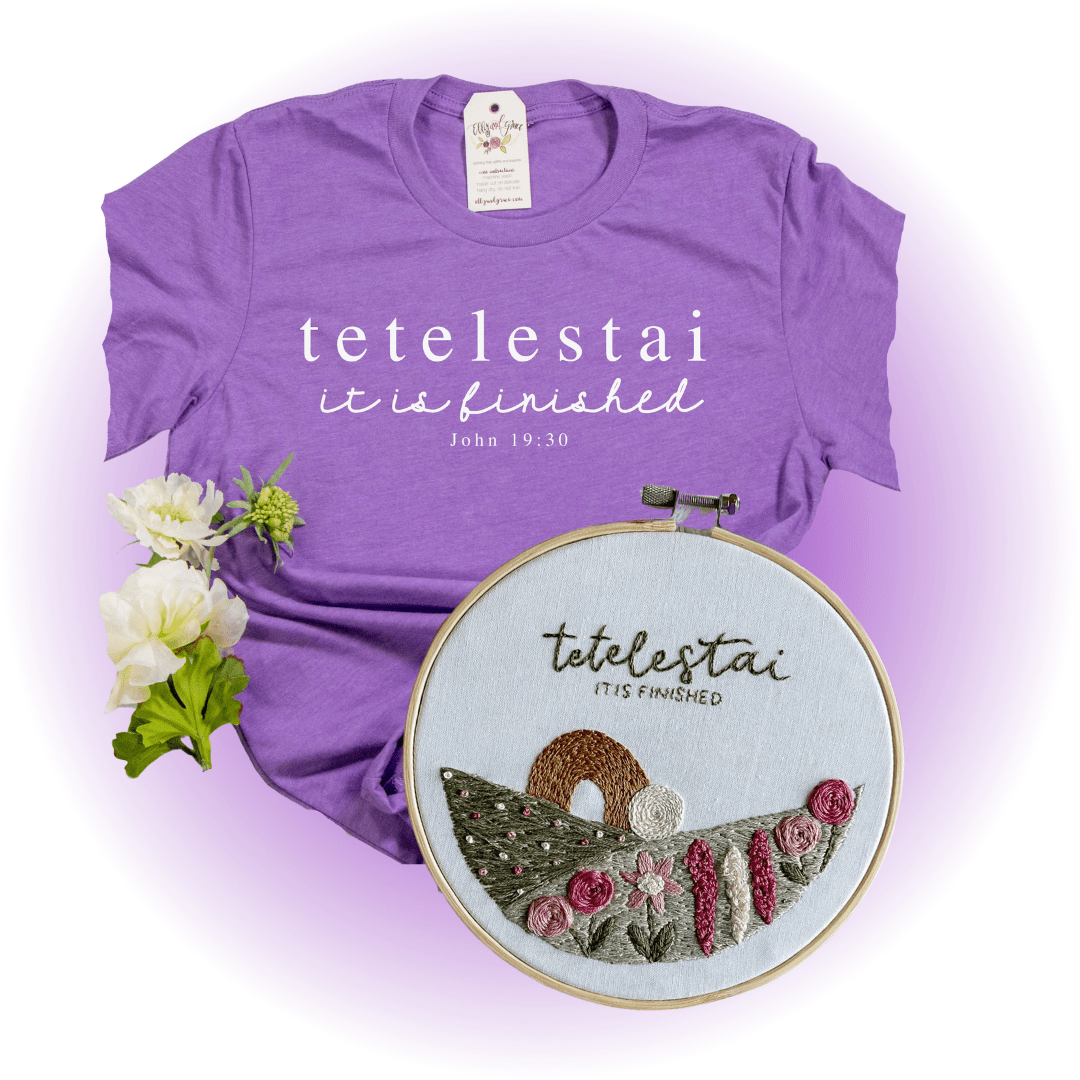 ellyandgrace Tetelestai Shirt & Embroidery Kit Bundle