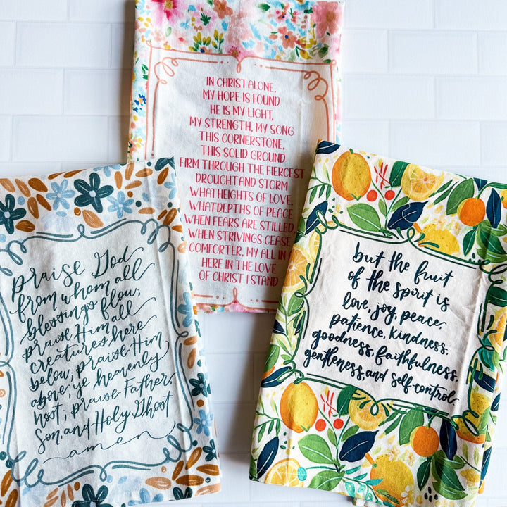 ellyandgrace Three Tea Towel Fruit Bundle