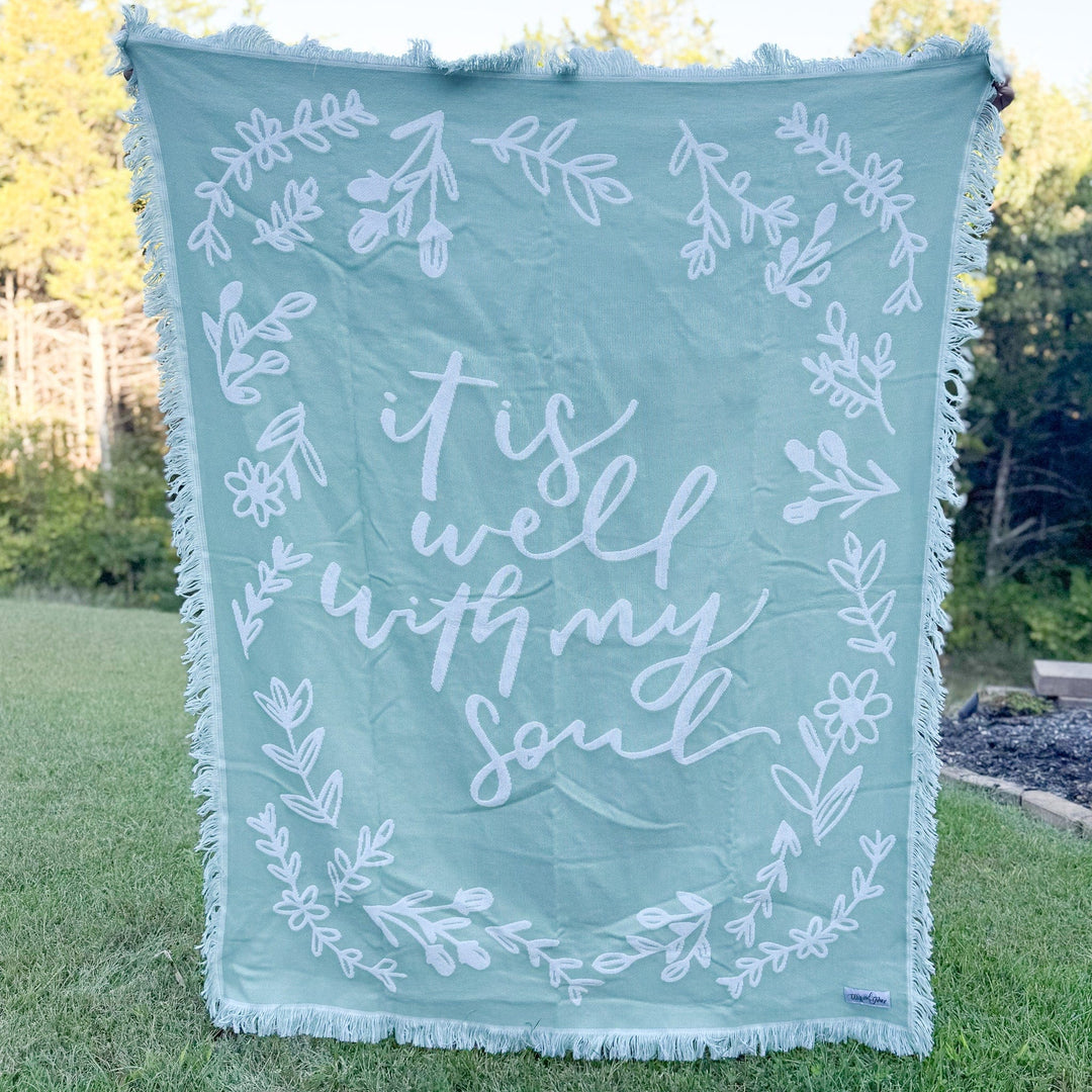 ellyandgrace Woven Blanket It Is Well Woven Blanket