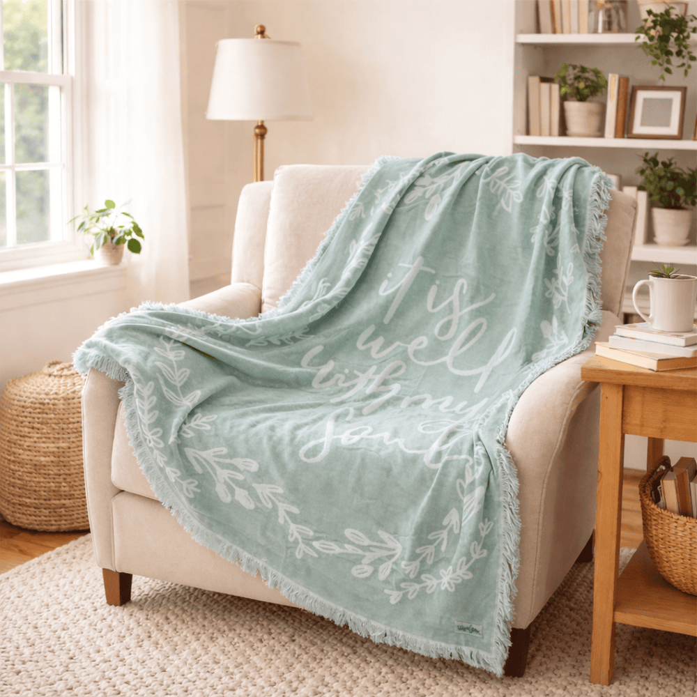 ellyandgrace Woven Blanket It Is Well Woven Blanket