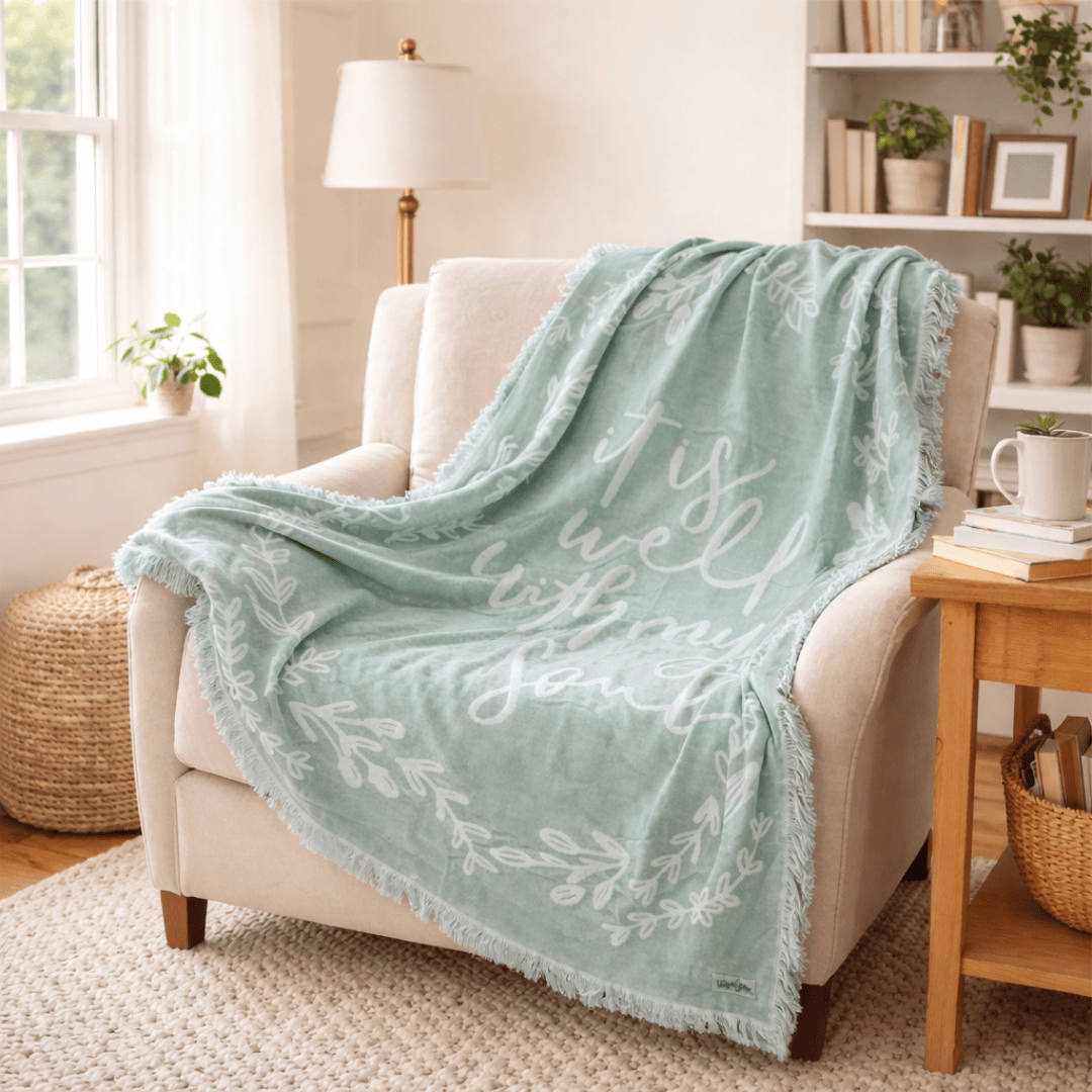 ellyandgrace Woven Blanket It Is Well Woven Blanket
