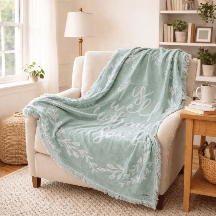 ellyandgrace Woven Blanket It Is Well Woven Blanket