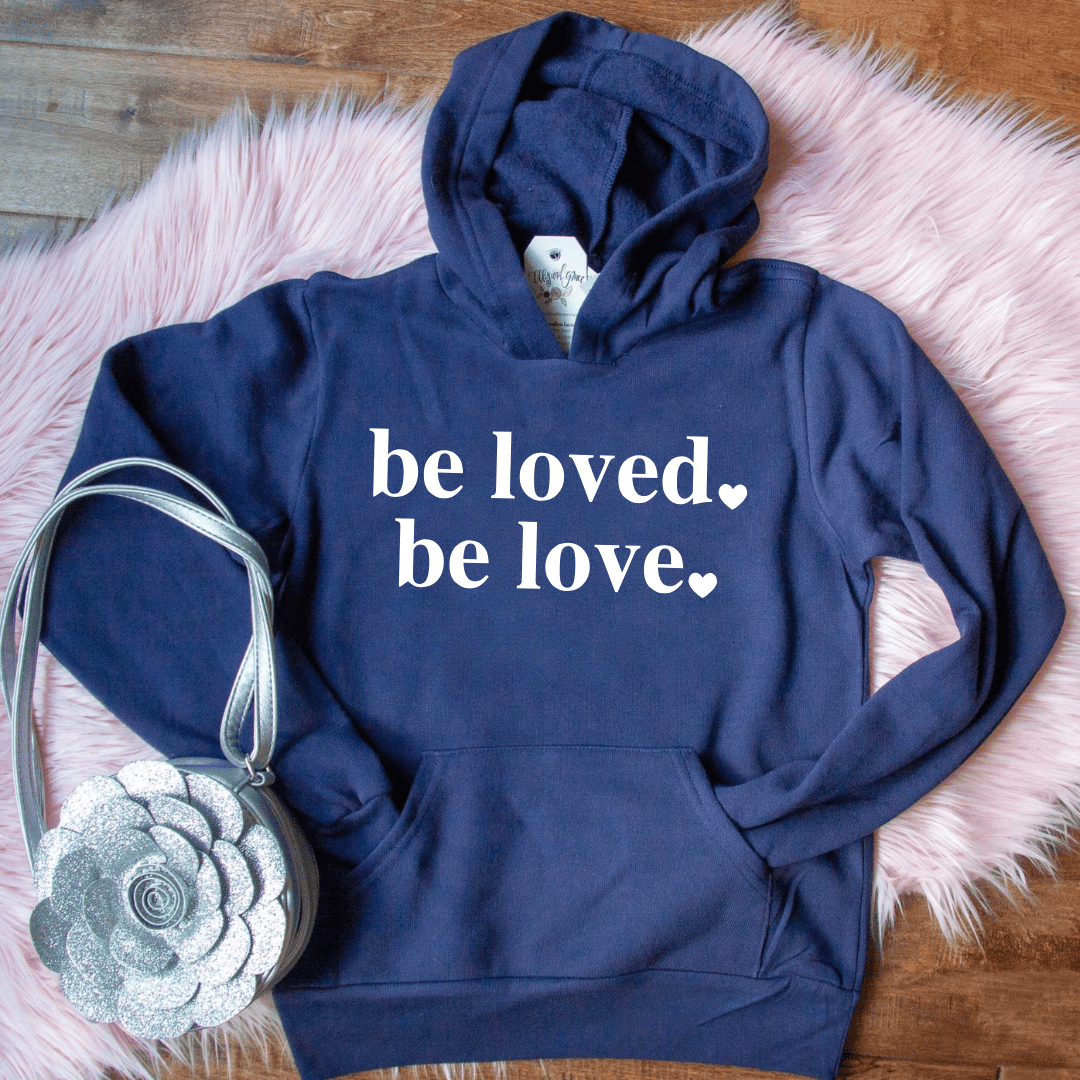 ellyandgrace YTH3719 Be Loved. Be Love. Premium Kids Hoodie